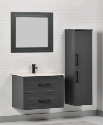 Kalay River Banyo Dolabı Takımı 80cm Antrasit - KALAY