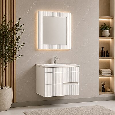 Kalay Ruby Banyo Dolabı Takımı 65cm Beyaz - KALAY