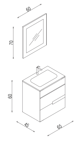 Kalay Ruby Banyo Dolabı Takımı 65cm Beyaz - 3