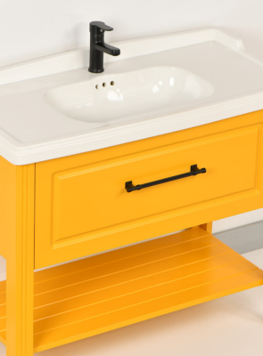 Kalay Rumba Banyo Dolabı Takımı 100cm Hardal - 2