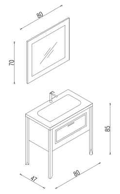 Kalay Rumba Banyo Dolabı Takımı 80cm Yeşil - 3