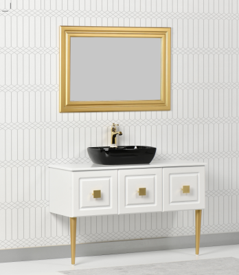 Kalay Şebboy Banyo Dolabı Takımı 120cm Beyaz - KALAY