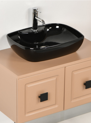 Kalay Şebboy Banyo Dolabı Takımı 80cm Cappuccino - 2