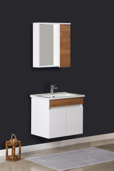 Kalay Selen Banyo Dolabı Takımı 65cm Pedro Ceviz - 1