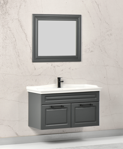 Kalay Sirius Banyo Dolabı Takımı 100cm Antrasit - 1