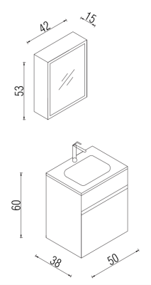 Kalay Solo Banyo Dolabı Takımı 50cm Antrasit - 3