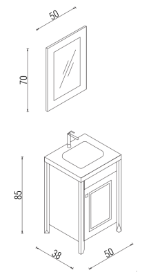 Kalay Tango Banyo Dolabı Takımı 50cm Cappuccino - 3