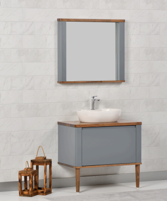 Kalay Vita Banyo Dolabı Takımı 80cm Gri - KALAY