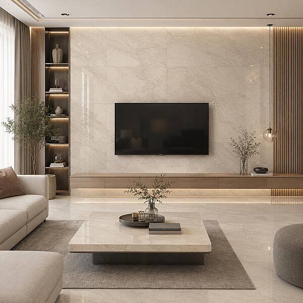 Kütahya Seramik 60x120 Atlantis Beyaz Parlak Rektifiyeli - 1