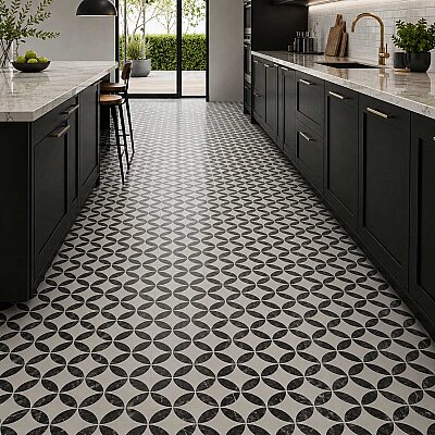 Kütahya Seramik 60x120 Black Calacatta Kristal Dekor Parlak Rektifiyeli - KÜTAHYA SERAMİK