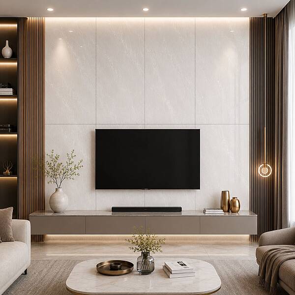 Kütahya Seramik 80x160 Messina Beyaz Rektifiye Parlak - 1