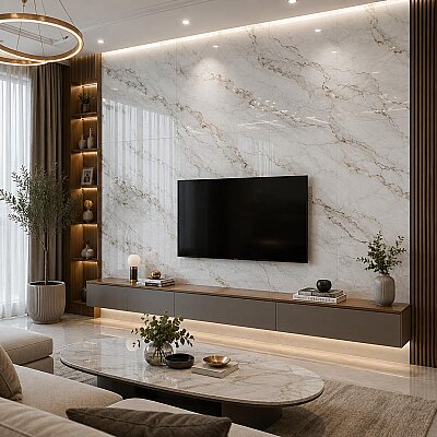 Kütahya Seramik 60x120 Adel Beyaz Rektifiye Parlak Nano - KÜTAHYA SERAMİK