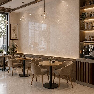 Kütahya Seramik 60x120 Swan Latte Rektifiye Parlak Nano - KÜTAHYA SERAMİK