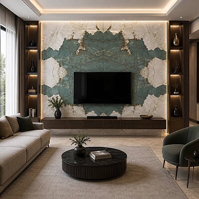 Kütahya Seramik 120x240 Tosca Bookmatch Kristal Rektifiye Parlak Nano - KÜTAHYA SERAMİK