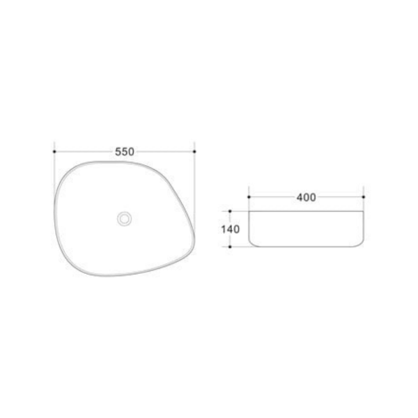 Lena E-2107 Tezgah Üstü Porselen Lavabo - 2