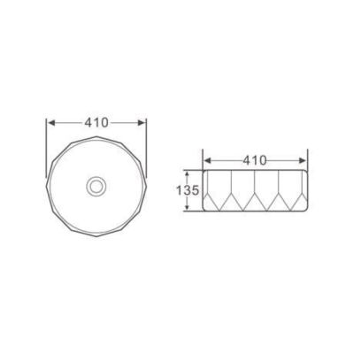 Lena E-2110 Tezgah Üstü Porselen Lavabo - 2