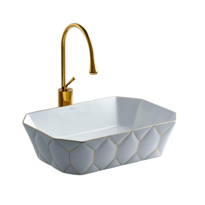 Lena E-8141 Tezgah Üstü Lavabo Altın - 1