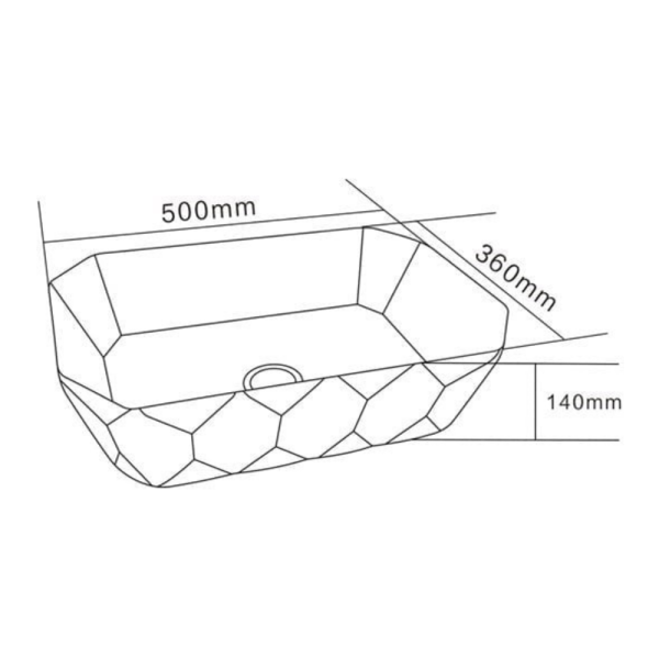Lena E-8141 Tezgah Üstü Lavabo Altın - 2