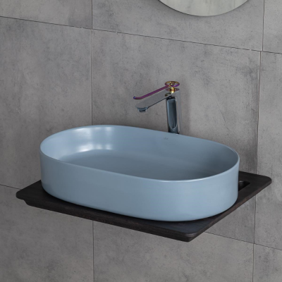 Lena E-W1202MM Tezgah Üstü Lavabo Mat Mavi - 2