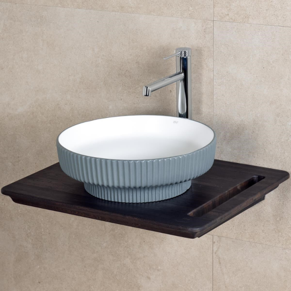 Lena E-W1501MGB Tezgah Üstü Lavabo Mat Gri & Beyaz - 2