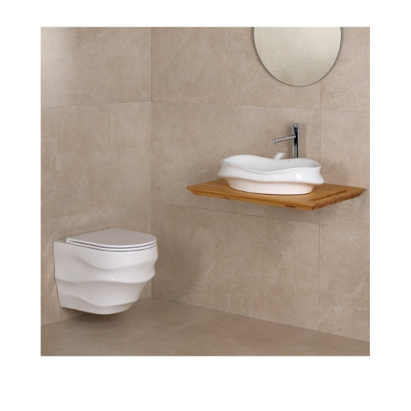 Lena E-W3000 Tezgah Üstü Lavabo Parlak Beyaz - 2