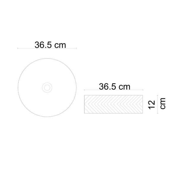 Lena E-W5002SB Tezgah Üstü Lavabo Mat Siyah & Parlak Beyaz - 3