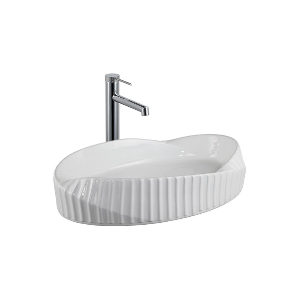 Lena EY-4706 Tezgah Üstü Lavabo Parlak Beyaz - 1