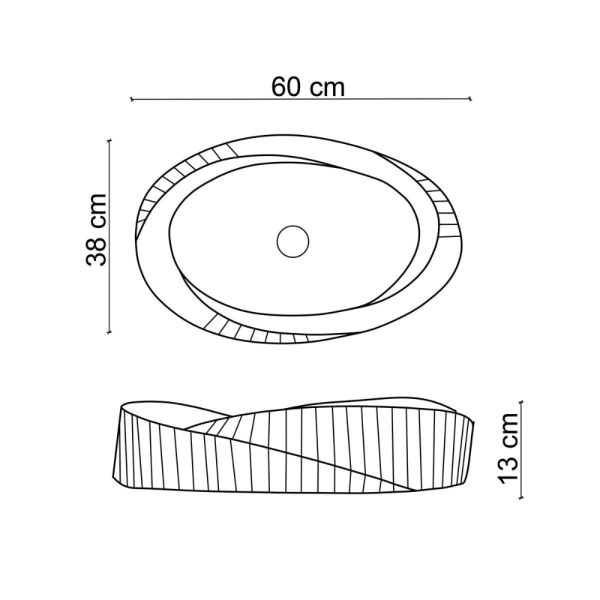 Lena EY-4706 Tezgah Üstü Lavabo Parlak Beyaz - 2
