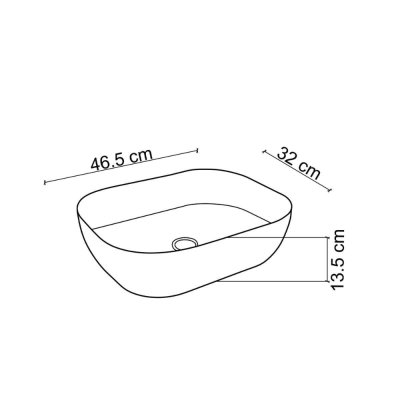 Lena EY-7033S Tezgah Üstü Lavabo Siyah & Altın - 4