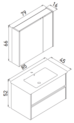 Orka Arno Çekmeceli Banyo Dolabı Takımı 85 cm Antrasit - 4