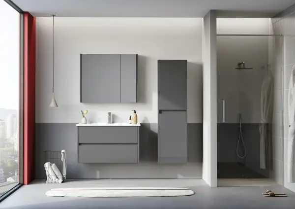 Orka Arno Çekmeceli Banyo Dolabı Takımı 85 cm Antrasit - 1