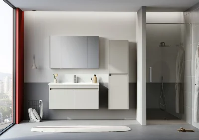 Orka Arno Kapaklı Banyo Dolabı Takımı 100 cm Kaşmir - 1