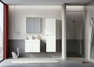 Orka Arno Kapaklı Banyo Dolabı Takımı 65 cm Beyaz - 1