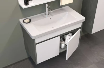 Orka Aydos Banyo Dolabı Takımı 85cm Retro Gümüş - 3