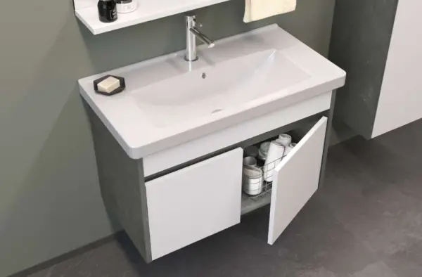 Orka Aydos Banyo Dolabı Takımı 85cm Retro Gümüş - 3