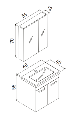 Orka Bafa Banyo Dolabı Takımı 60cm Beyaz - 2
