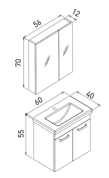Orka Bafa Banyo Dolabı Takımı 60cm Beyaz - 2