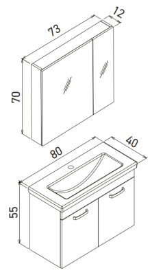 Orka Bafa Banyo Dolabı Takımı 80cm Beyaz - 3