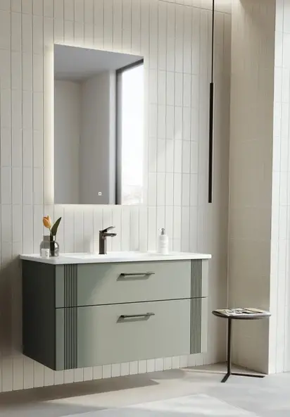 Orka Bari Banyo Dolabı Takımı 100 cm Yeşil - 2