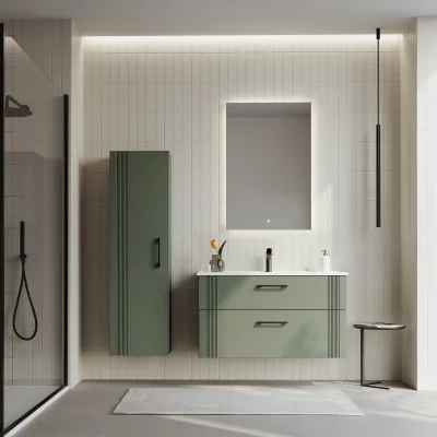 Orka Bari Banyo Dolabı Takımı 100 cm Yeşil - 1