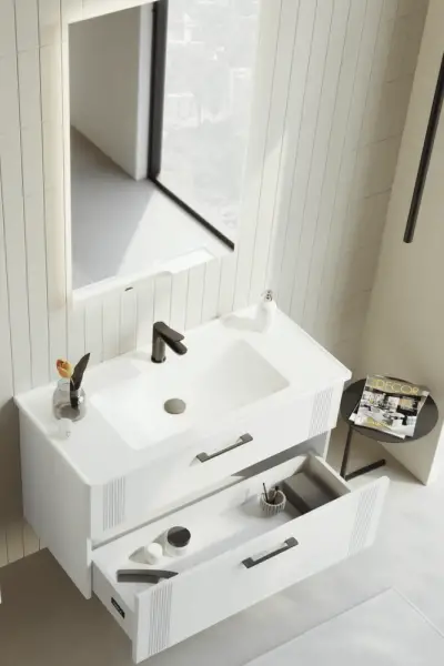 Orka Bari Banyo Dolabı Takımı 85 cm Beyaz - 2