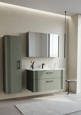 Orka Bari Banyo Dolabı Takımı 85 cm Yeşil - 1