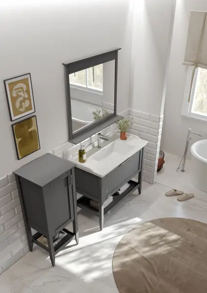 Orka Bastle Banyo Dolabı Takımı 100 cm Gri - 3