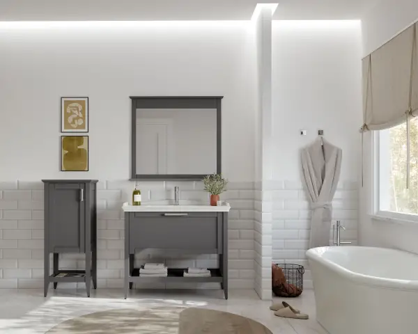 Orka Bastle Banyo Dolabı Takımı 100 cm Gri - 1