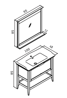 Orka Bastle Banyo Dolabı Takımı 100 cm Gri - 4