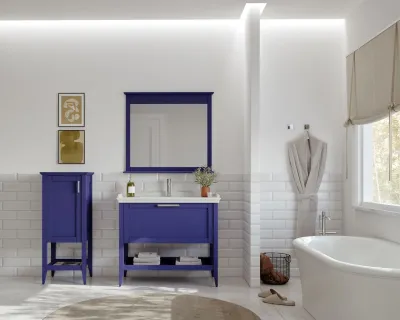 Orka Bastle Banyo Dolabı Takımı 80 cm Lacivert - 1