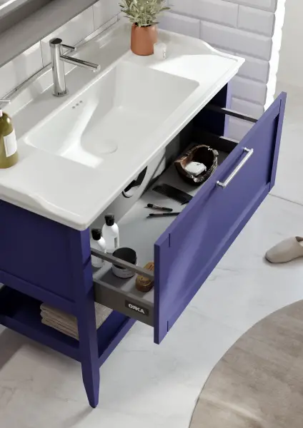 Orka Bastle Banyo Dolabı Takımı 80 cm Lacivert - 3