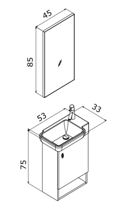 Orka Begonya Banyo Dolabı Takımı 55 cm Legnano - 2