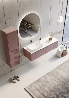 Orka Biella Banyo Dolabı Takımı 140 cm Pudra - 3