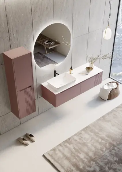 Orka Biella Banyo Dolabı Takımı 140 cm Pudra - 3